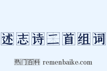 述志诗二首组词是什么意思的图片